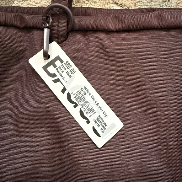BAGGU Medium Nylon Bowler Bag - Chocolate Plum - Picture 3 of 3
